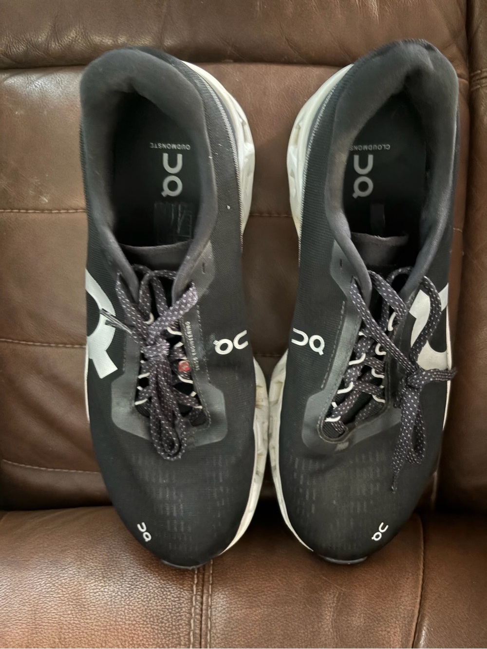 On Running Black and White Men's Performance Running Shoes